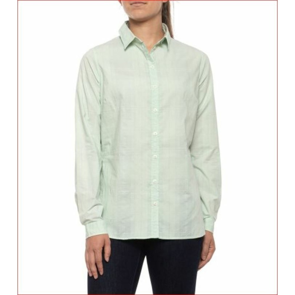 Barbour Tulla Shirt Womens 8 Green Dress Tartan Cotton Button Up LSH0853GN1112